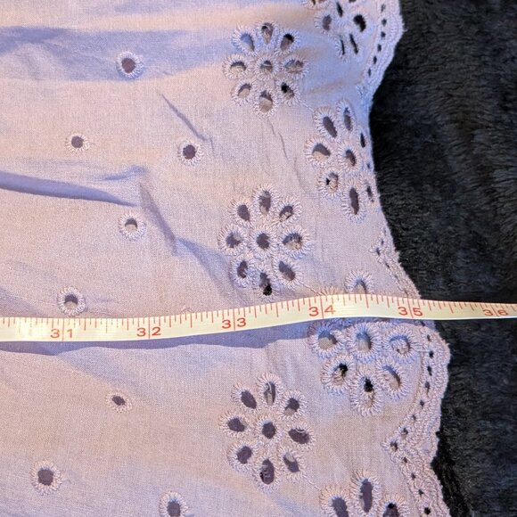 White Birch Women's Lilac Eyelet Lace Ruffle Hem Sundress Purple M - Picture 9 of 12